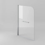 Modern Shower Reversible Bath Screen With Panel And Towel Rail - 1400mm x 1000mm - Chrome