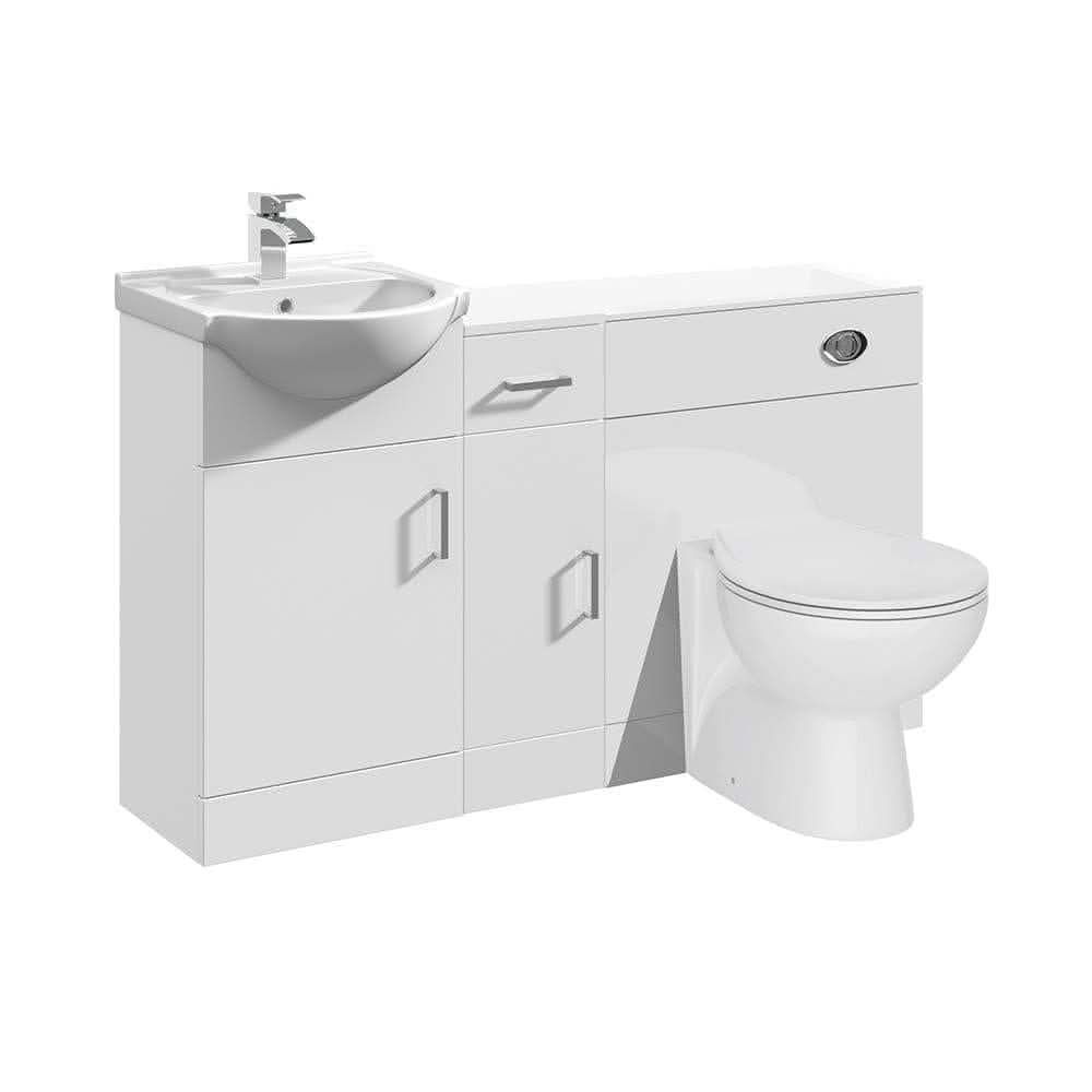 VeeBath 1200mm Bathroom Vanity Unit Cabinet Combination Set WC Toilet Unit Pan Cistern
