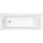 iBathUK Lunex Standard Square Single Ended Bath, Durable Acrylic Bathtub with Modern Straight Edge Design, 1700 x 700mm