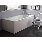 iBathUK Lunex Standard Square Single Ended Bath, Durable Acrylic Bathtub with Modern Straight Edge Design, 1700 x 700mm