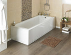 iBathUK Lunex Standard Square Single Ended Bath, Durable Acrylic Bathtub with Modern Straight Edge Design, 1700 x 700mm