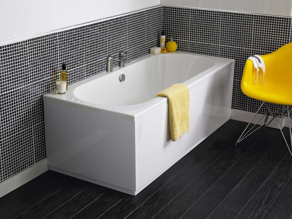 iBathUK Standard Round Double Ended Bath, Symmetrical Design with Smooth Curves, Durable Acrylic Tub, 1700 x 700mm