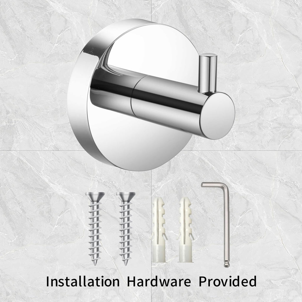 Modern Chrome Towel Robe Hook Round Bathroom Accessory