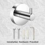 Modern Chrome Towel Robe Hook Round Bathroom Accessory