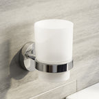 Modern Chrome Toothbrush Holder Wall Mounted Tumbler Bathroom Accessory