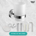 Modern Chrome Toothbrush Holder Wall Mounted Tumbler Bathroom Accessory