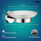 Modern Round Soap Dish Holder Chrome Wall Mounted Bathroom Accessory