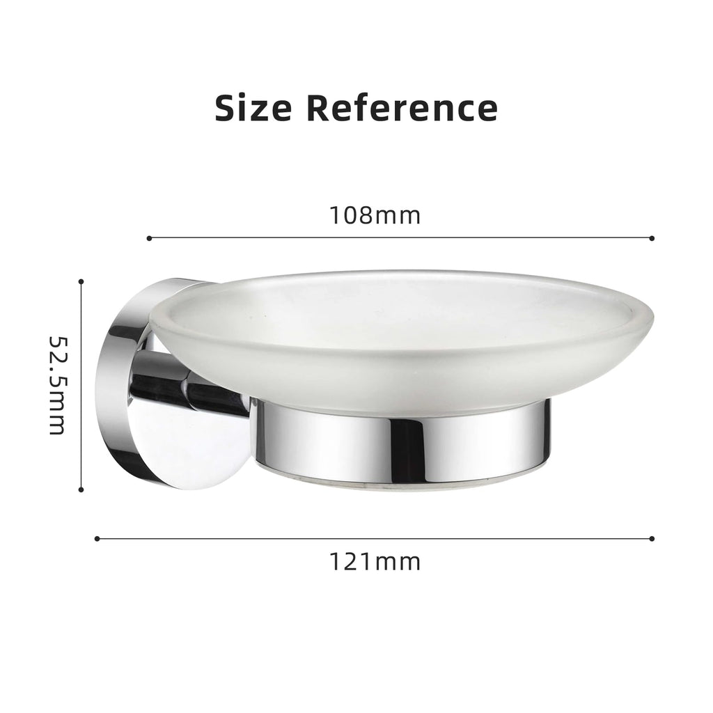 Modern Round Soap Dish Holder Chrome Wall Mounted Bathroom Accessory