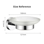 Modern Round Soap Dish Holder Chrome Wall Mounted Bathroom Accessory