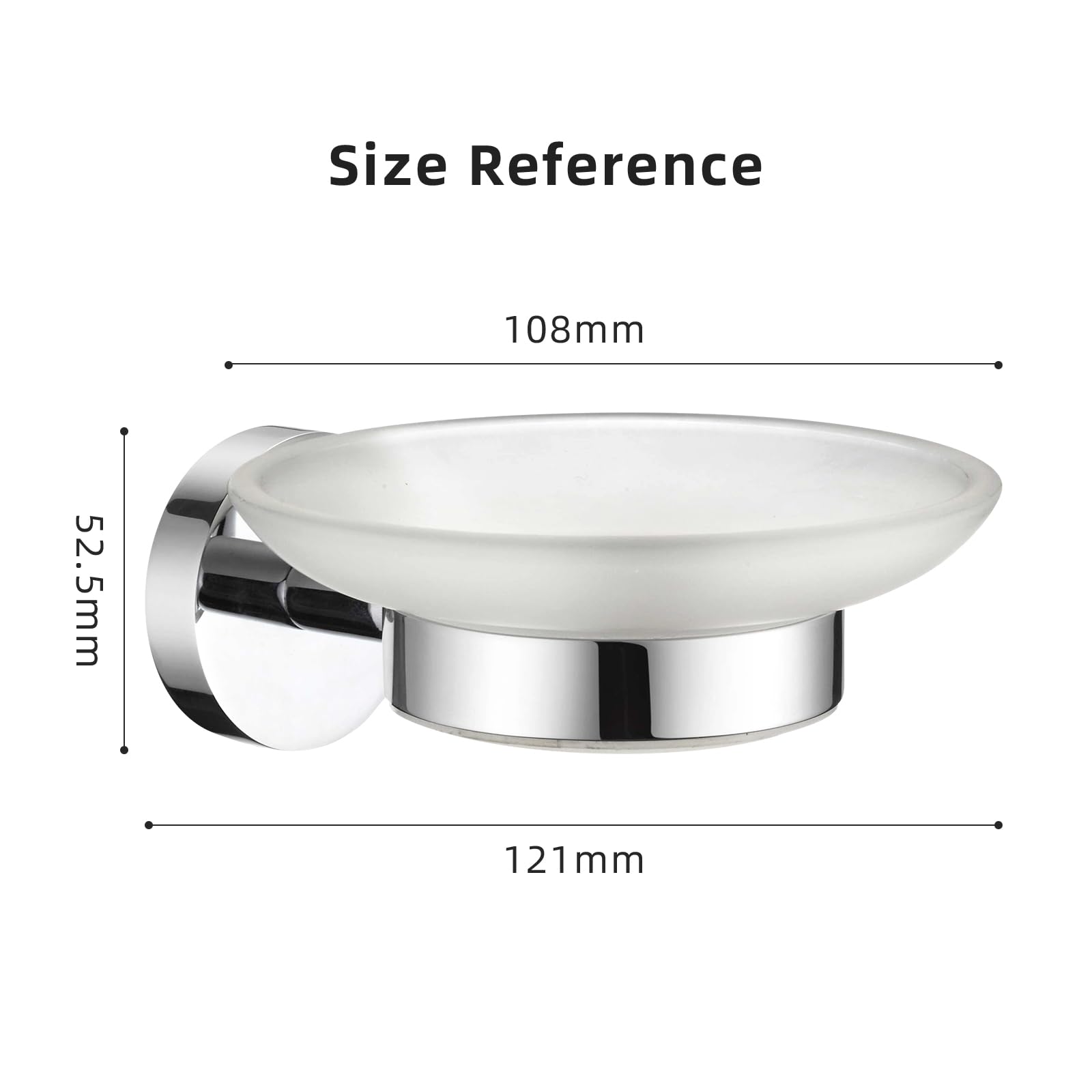 Modern Round Soap Dish Holder Chrome Wall Mounted Bathroom Accessory
