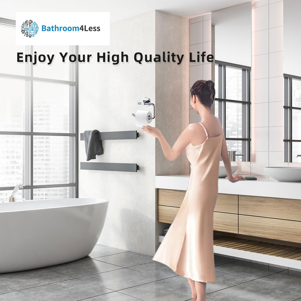 Modern Chrome Toilet Roll Holder Wall Mounted Round Bathroom Accessory