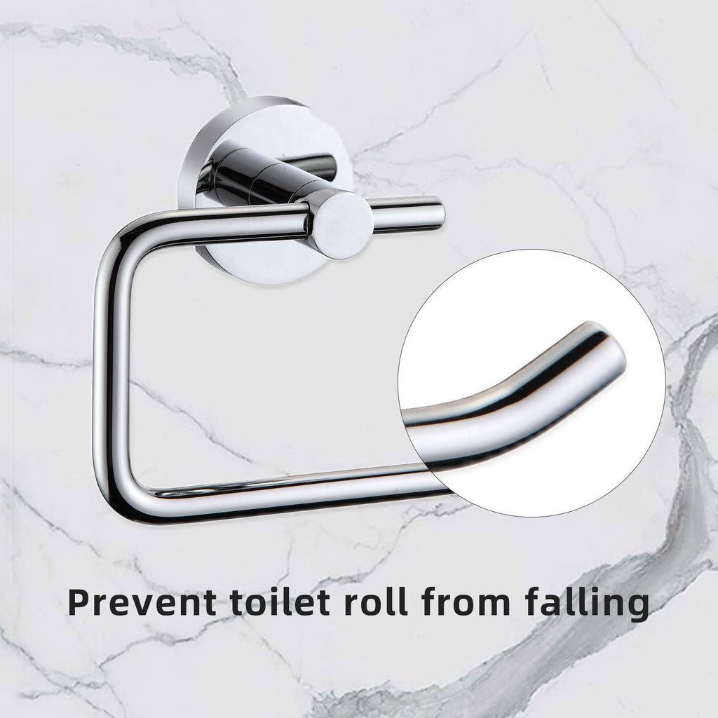 Modern Chrome Toilet Roll Holder Wall Mounted Round Bathroom Accessory