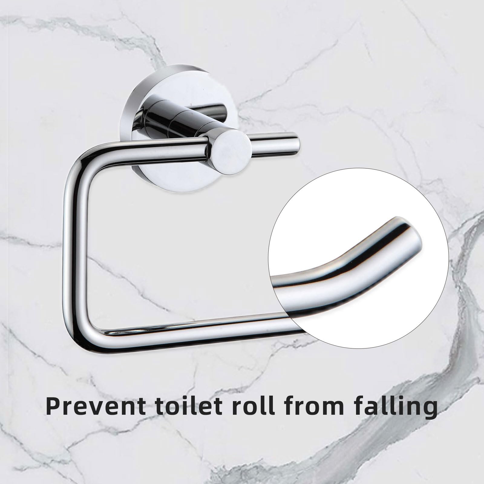 Modern Chrome Toilet Roll Holder Wall Mounted Round Bathroom Accessory