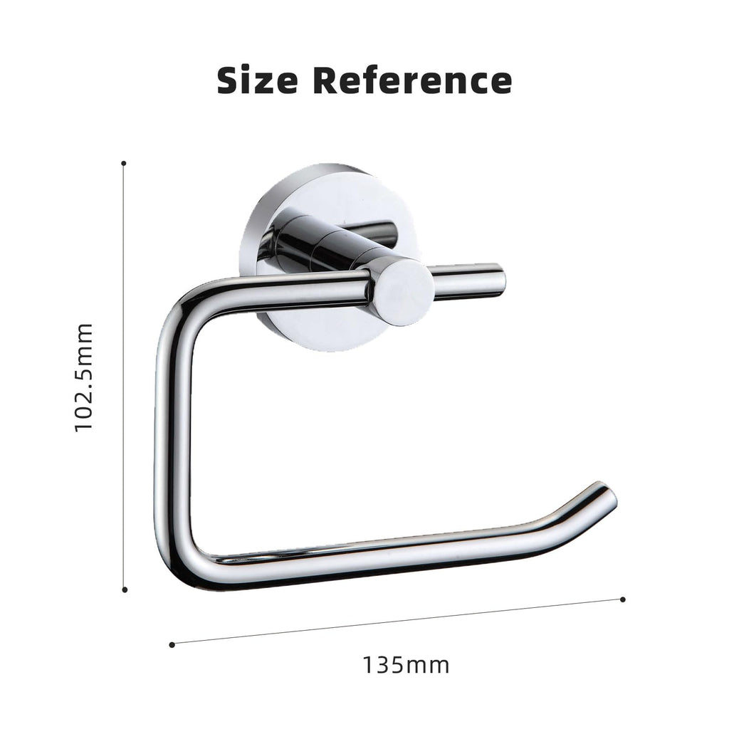 Modern Chrome Toilet Roll Holder Wall Mounted Round Bathroom Accessory