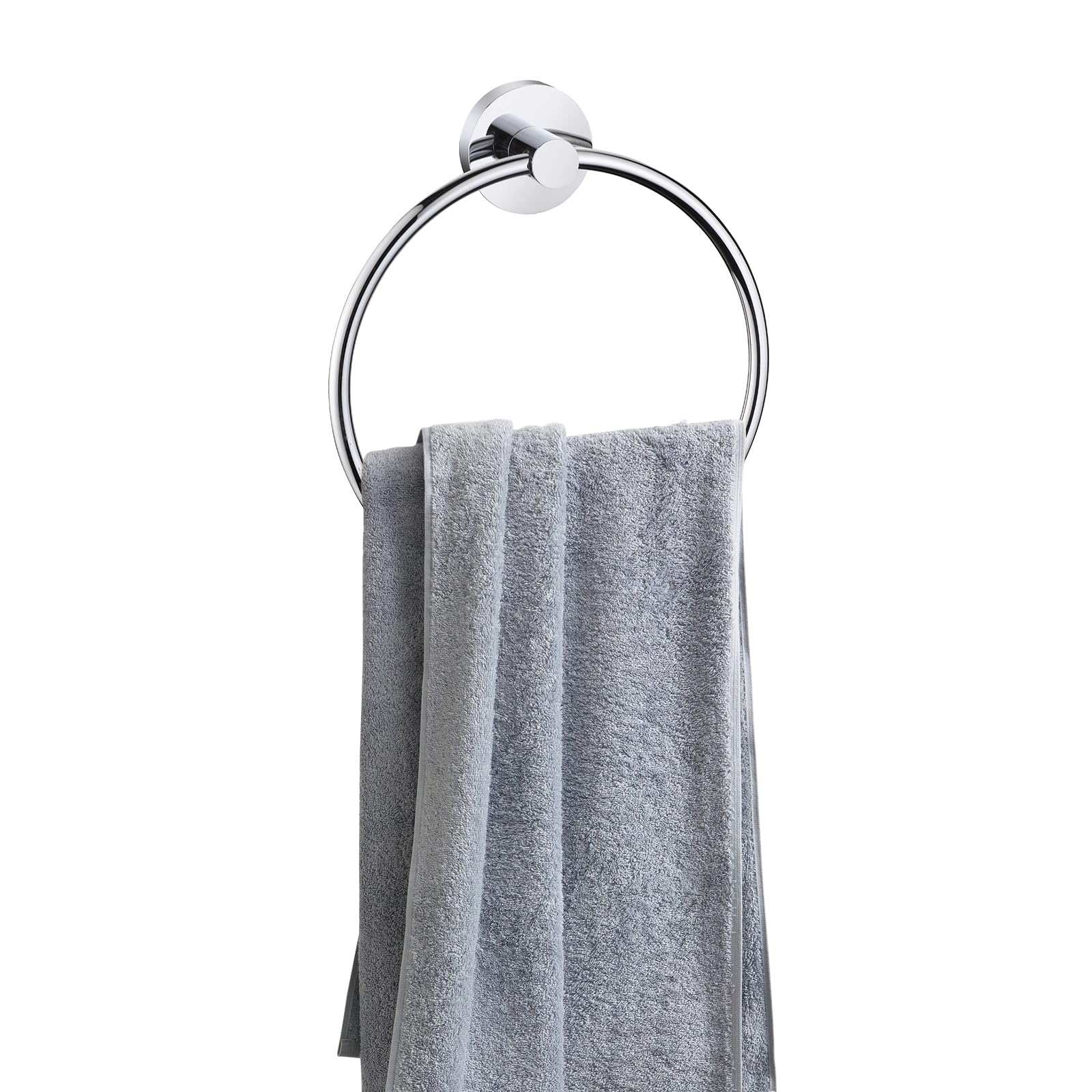 Modern Chrome Towel Ring Holder Wall Mounted Round Bathroom Accessory
