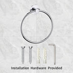 Modern Chrome Towel Ring Holder Wall Mounted Round Bathroom Accessory