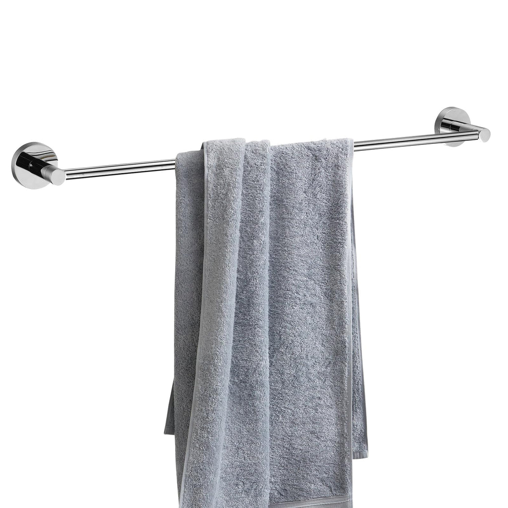 Modern Chrome Towel Rail Bar Wall Mounted Round Bathroom Accessory