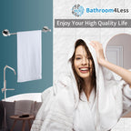 Modern Chrome Towel Rail Bar Wall Mounted Round Bathroom Accessory