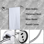 Modern Chrome Towel Rail Bar Wall Mounted Round Bathroom Accessory