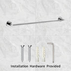 Modern Chrome Towel Rail Bar Wall Mounted Round Bathroom Accessory