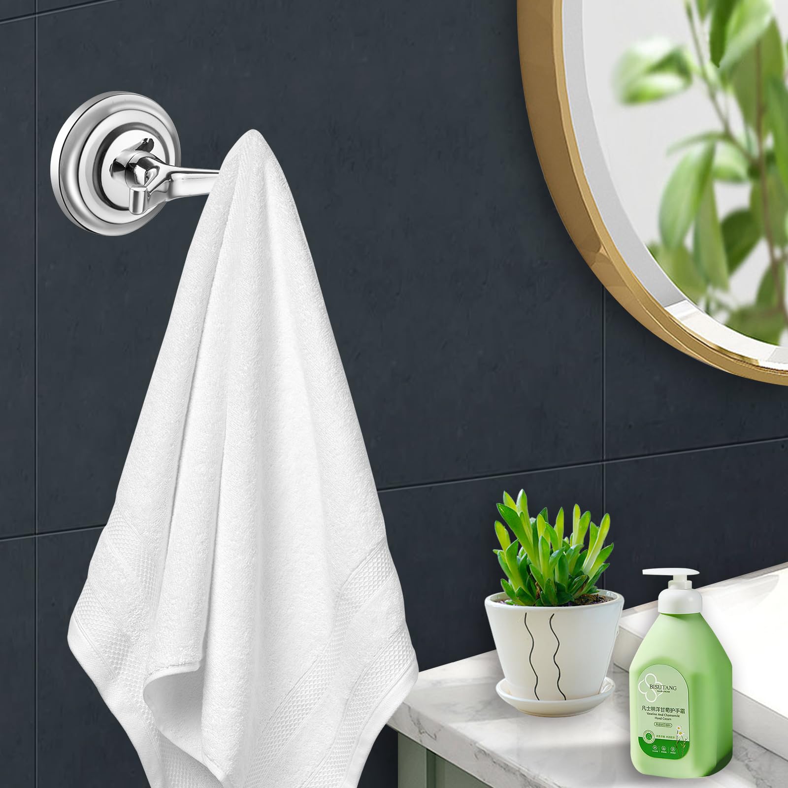 Traditional Chrome Towel Robe Hook Round Bathroom Accessory