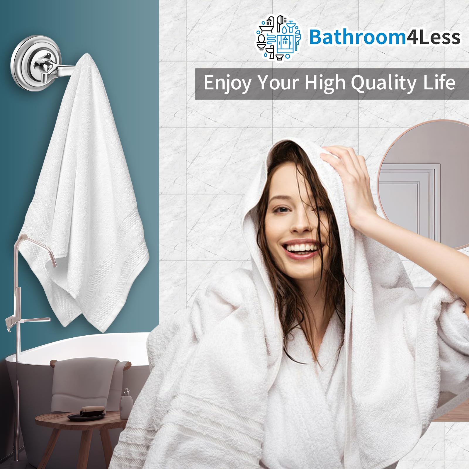 Traditional Chrome Towel Robe Hook Round Bathroom Accessory