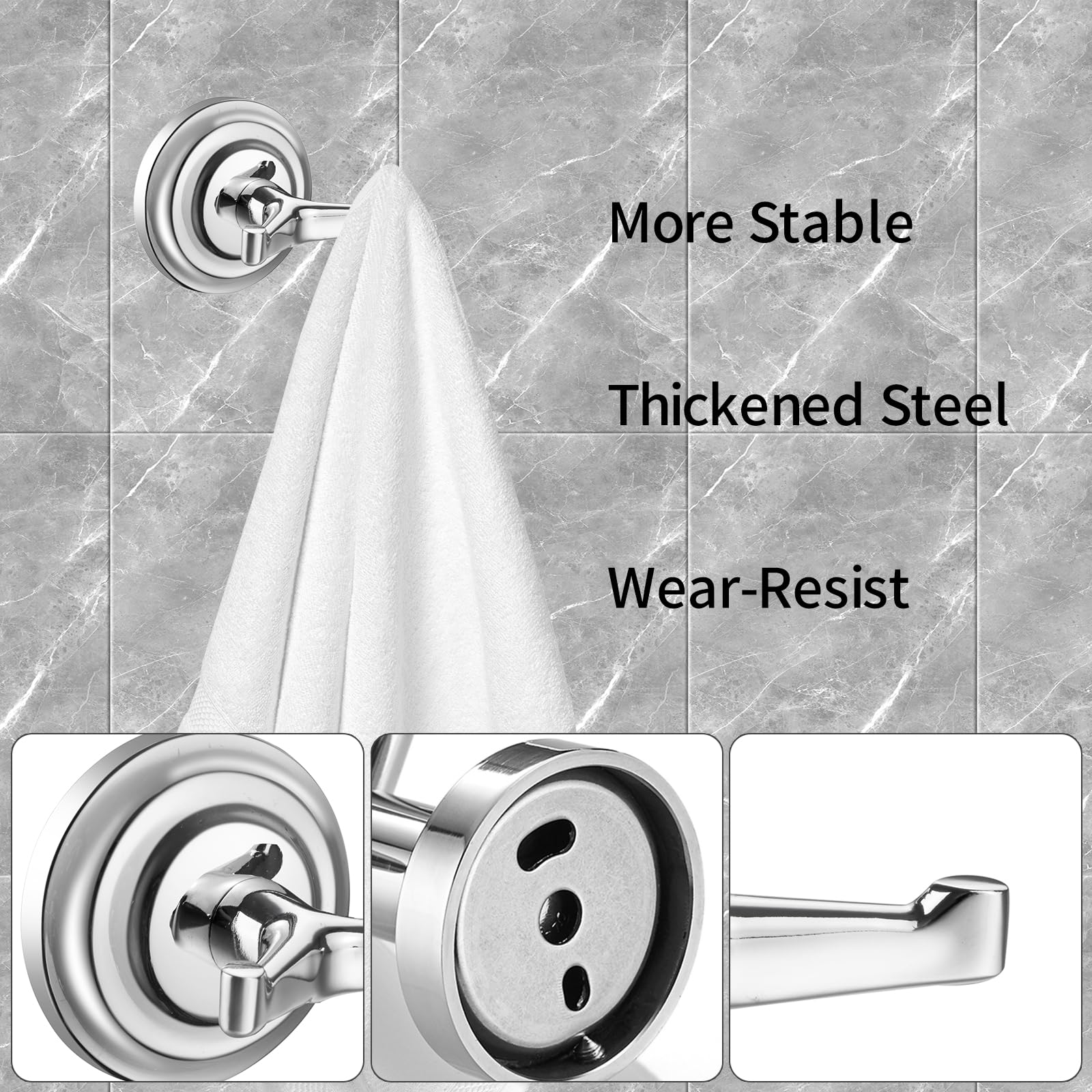 Traditional Chrome Towel Robe Hook Round Bathroom Accessory