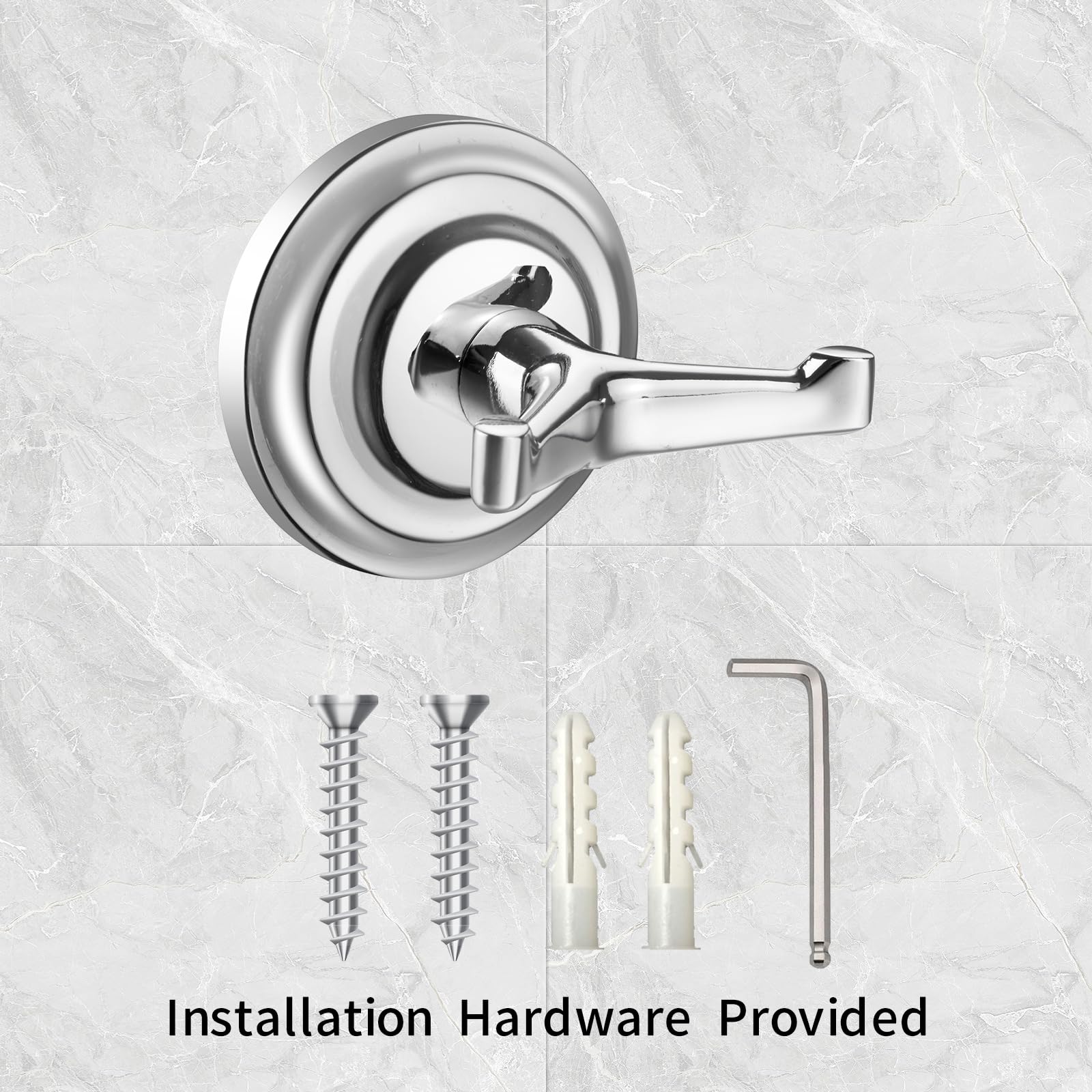 Traditional Chrome Towel Robe Hook Round Bathroom Accessory