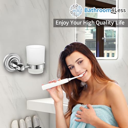 Traditional Chrome Toothbrush Holder Wall Mount Tumbler Bathroom Accessory