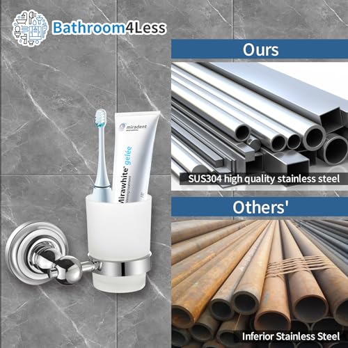 Traditional Chrome Toothbrush Holder Wall Mount Tumbler Bathroom Accessory