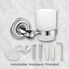 Traditional Chrome Toothbrush Holder Wall Mount Tumbler Bathroom Accessory