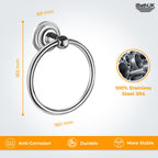 Traditional Chrome Towel Ring Holder Wall Mount Round Bathroom Accessory