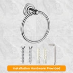 Traditional Chrome Towel Ring Holder Wall Mount Round Bathroom Accessory