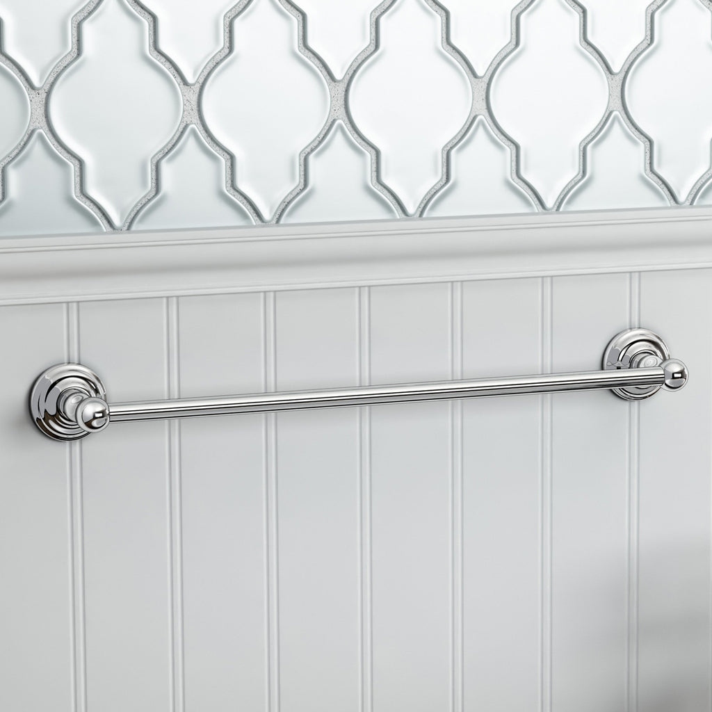 Traditional Chrome Towel Rail Bar Wall Mounted Bathroom Accessory