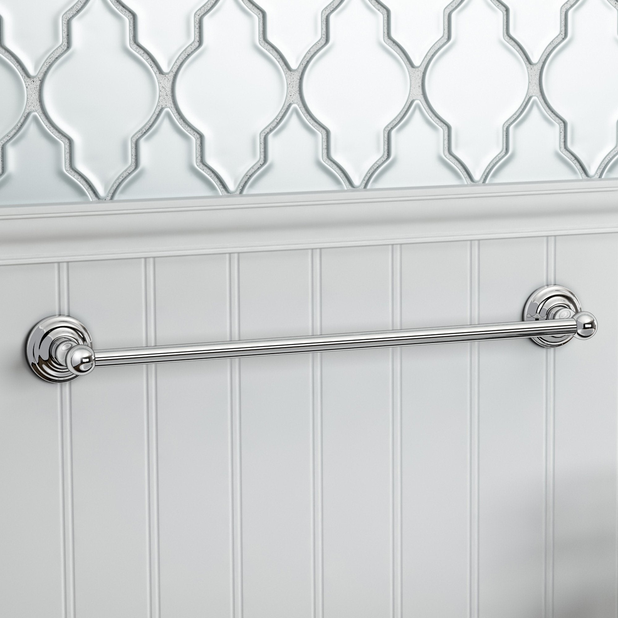 Traditional Chrome Towel Rail Bar Wall Mounted Bathroom Accessory