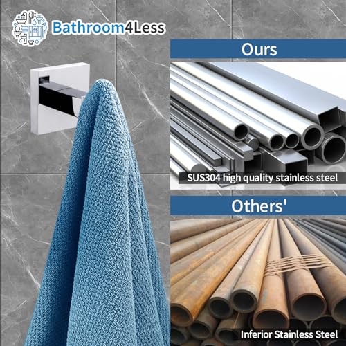 Modern Chrome Towel Robe Hook Luxury Square Bathroom Accessory