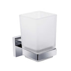 Modern Chrome Toothbrush Holder Wall Mount Tumbler Square Bathroom Accessory