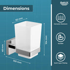 Modern Chrome Toothbrush Holder Wall Mount Tumbler Square Bathroom Accessory