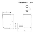 Modern Chrome Toothbrush Holder Wall Mount Tumbler Square Bathroom Accessory
