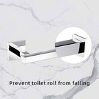 Modern Chrome Toilet Roll Holder Wall Mounted Square Bathroom Accessory