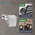 Modern Chrome Toilet Roll Holder Wall Mounted Square Bathroom Accessory