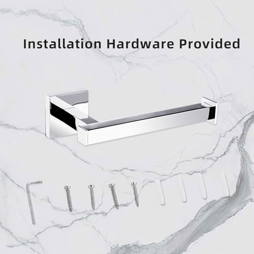 Modern Chrome Toilet Roll Holder Wall Mounted Square Bathroom Accessory