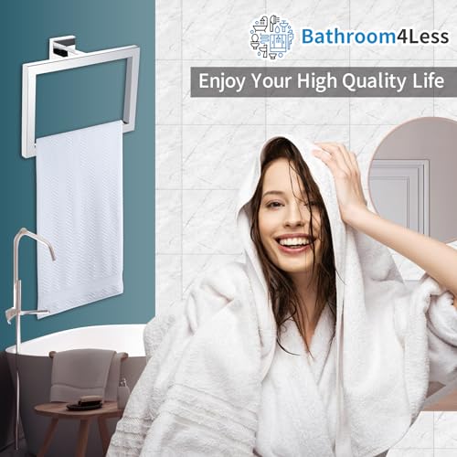 Modern Chrome Towel Ring Holder Wall Mounted Square Bathroom Accessory