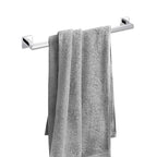 Modern Chrome Towel Rail Bar Wall Mounted Square Bathroom Accessory