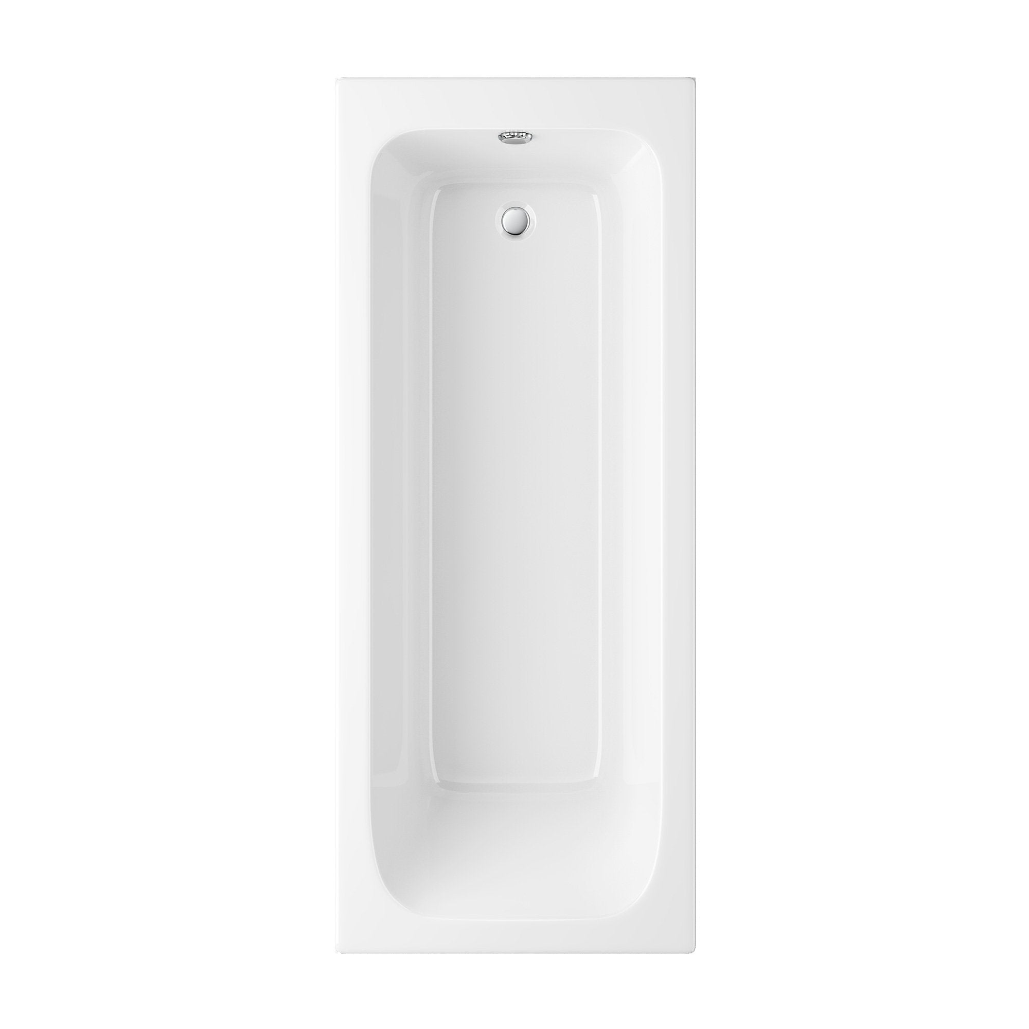 1500mm Small Single Ended Bath Modern Straight White Bathroom Bathtub