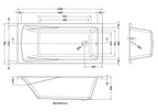 1500mm Small Single Ended Bath Modern Straight White Bathroom Bathtub