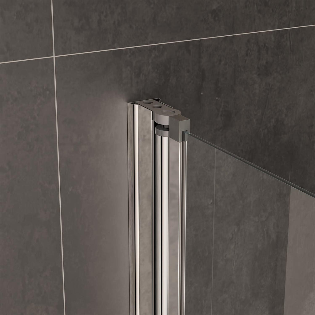 1000mm Modern Pivot Bath Shower Glass Screen Reversible Door Panel + Towel Rail