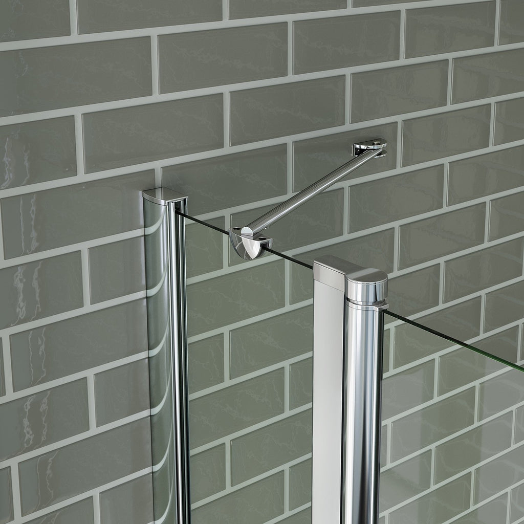 1000mm Pivot Bath Shower Easy Clean Glass Screen Door Panel + Towel Rail