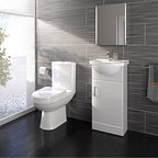 Modern Close Coupled Toilet Bathroom Vanity Storage Unit Basin Cloakroom Set