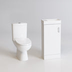 Cloakroom Ceramic Suite Vanity Sink Unit Soft Close + Close Coupled Toilet Set